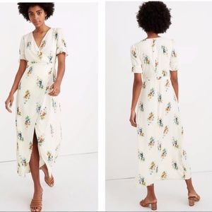 Ruffle-sleeve maxi dress in classic corsage